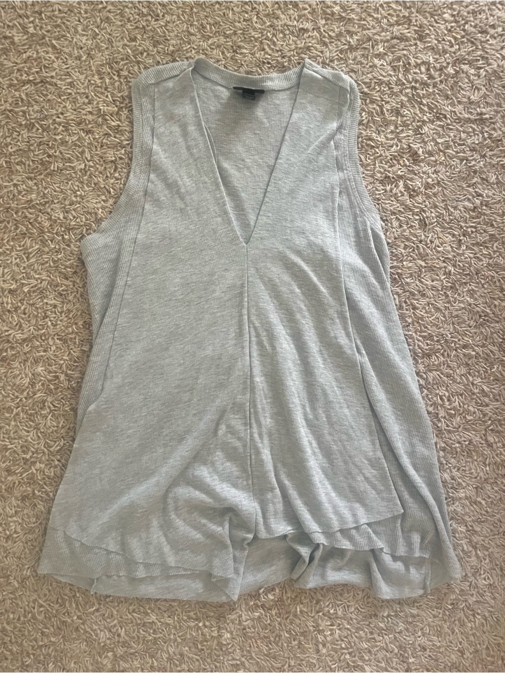 Sleeveless V-Neck Light Gray Women's Top
